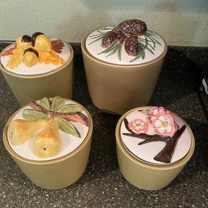 Vintage Metlox Four Seasons Canisters